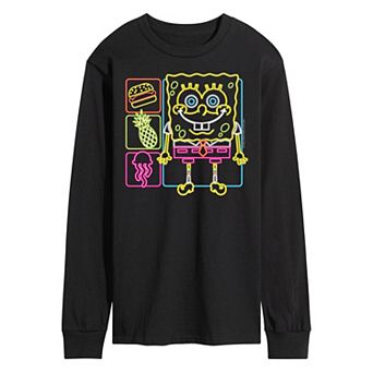 Men's Nickelodeon SpongeBob Squarepants Neon Icons Long Sleeve