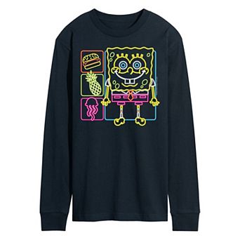 Men's Nickelodeon SpongeBob Squarepants Neon Icons Long Sleeve