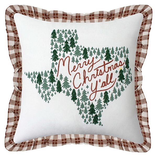 St. Nicholas Square® Red Plaid Merry Christmas Throw Pillows 3-pack Set