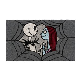 Disney's The Nightmare Before Christmas Jack & Sally Web Halloween Coir Indoor/Outdoor Welcome Mat