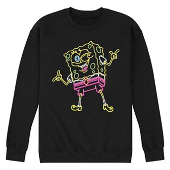 Men's Nickelodeon SpongeBob SquarePants Neon Fleece Sweatshirt
