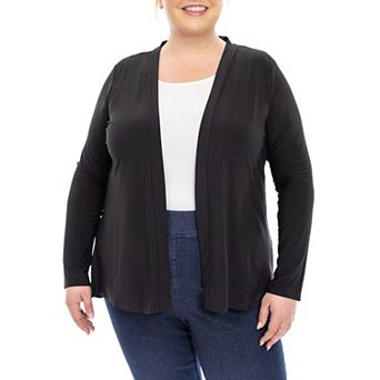 Plus Size Nina Leonard Godet-Back Cardigan