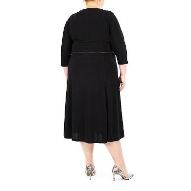 Plus Size Nina Leonard Sylvia Midi Dress