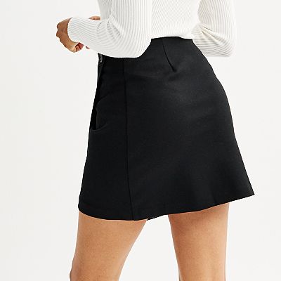 Juniors SO Ponte Faux Wrap Skirt