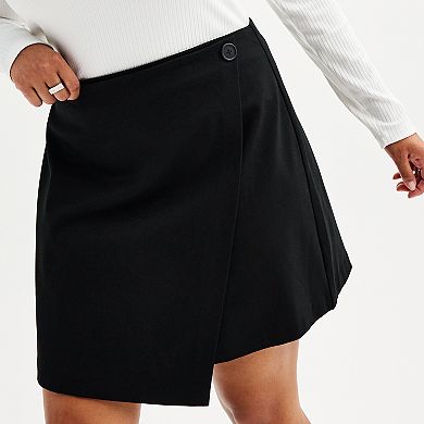 Juniors' SO® Ponte Faux Wrap Skirt