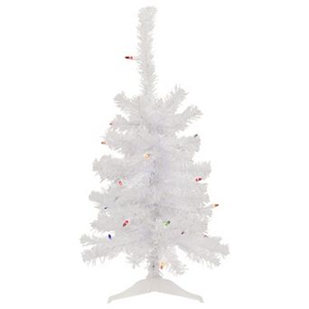 Northlight 2' Lighted Woodbury White Pine Slim Artificial Christmas Tree - Multi Lights