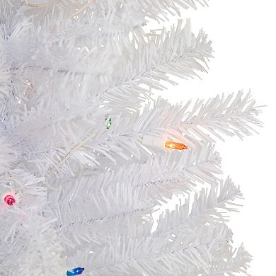 Northlight 2' Lighted Woodbury White Pine Slim Artificial Christmas Tree - Multi Lights