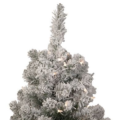 Northlight 3' Pre-Lit Heavily Flocked Madison Pine Medium Artificial Christmas Tree - Clear Lights