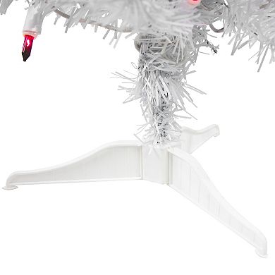 Northlight 2' Pre-Lit Woodbury White Pine Slim Artificial Christmas Tree - Pink Lights