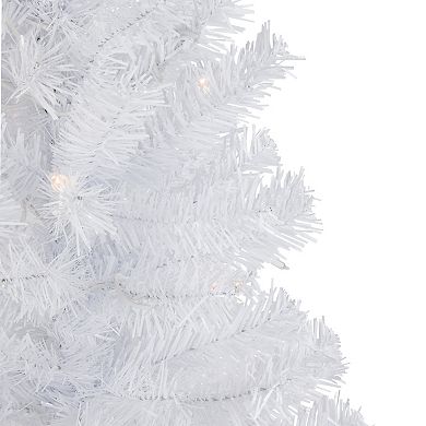 Northlight 3' Pre-Lit Woodbury White Pine Slim Artificial Christmas Tree - Clear Lights