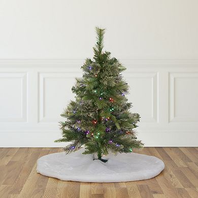 Northlight 3' Pre-Lit Kingston Cashmere Pine Full Artificial Christmas Tree with Multi-Colored LED Lights