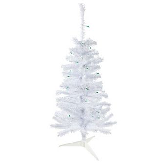 Northlight 3' Pre-Lit Woodbury White Pine Slim Artificial Christmas Tree - Green Lights