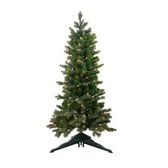 Northlight 4-ft. Pre-Lit Slim Savannah Spruce Slim Artificial Christmas Tree - Clear Lights