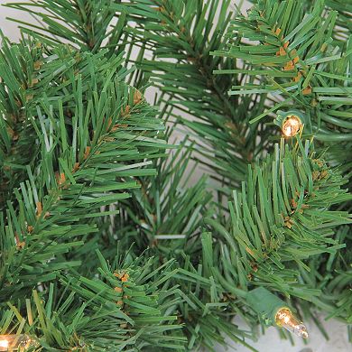 Northlight 5-Piece Pre-Lit Clear Lights Artificial Winter Spruce Christmas Trees, Wreath and Garland Set
