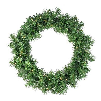 Northlight 5-Piece Pre-Lit Clear Lights Artificial Winter Spruce Christmas Trees, Wreath and Garland Set