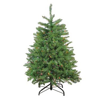 Northlight 4-ft. Pre-Lit Northern Pine Full Artificial Christmas Tree - Multicolor Lights