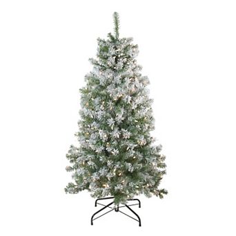 Northlight 4.5-ft. Pre-Lit Clear Lights Medium Flocked Winema Pine Artificial Christmas Tree