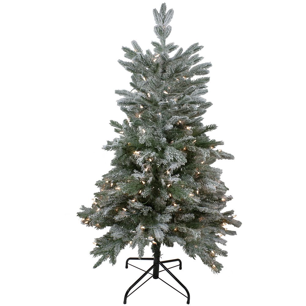 Northlight 4.5-ft. Pre-Lit Clear Lights Flocked Whistler Noble Fir ...