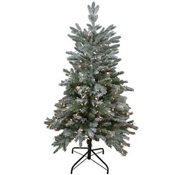 Northlight 4.5-ft. Pre-Lit Clear Lights Flocked Whistler Noble Fir Artificial Christmas Tree