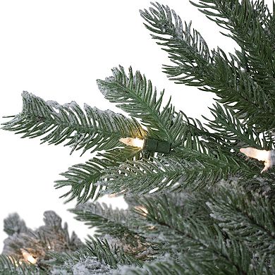 Northlight 4.5-ft. Pre-Lit Clear Lights Flocked Whistler Noble Fir Artificial Christmas Tree