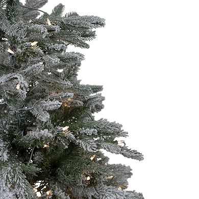 Northlight 4.5-ft. Pre-Lit Clear Lights Flocked Whistler Noble Fir Artificial Christmas Tree