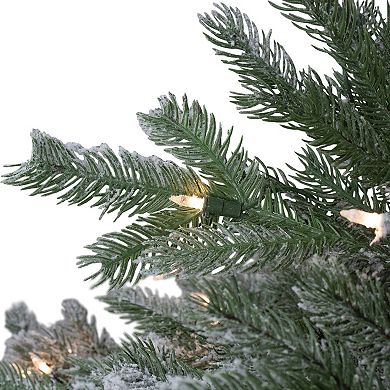 Northlight 4.5-ft. Pre-Lit Clear Lights Flocked Whistler Noble Fir Artificial Christmas Tree