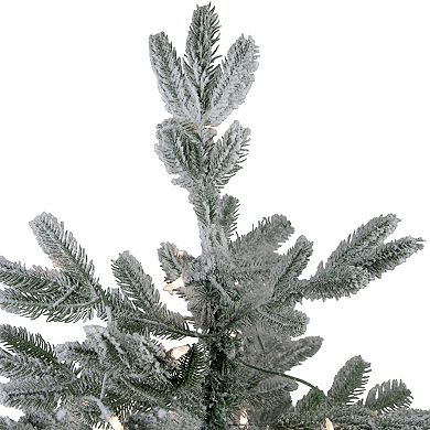 Northlight 4.5-ft. Pre-Lit Clear Lights Flocked Whistler Noble Fir Artificial Christmas Tree