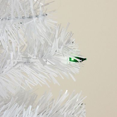 Northlight 4-ft. x 24-in. Pre-Lit White Artificial Christmas Tree Green Lights