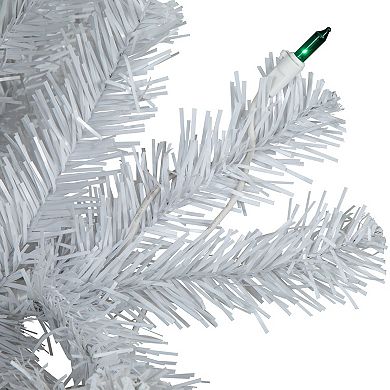 Northlight 4-ft. x 24-in. Pre-Lit White Artificial Christmas Tree Green Lights