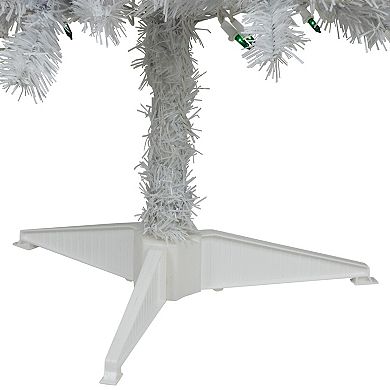 Northlight 4-ft. x 24-in. Pre-Lit White Artificial Christmas Tree Green Lights