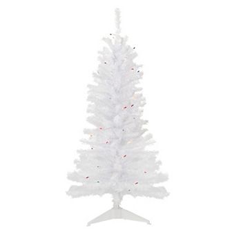Northlight 4-ft. Pre-Lit Multi-Color Lights Woodbury White Pine Slim Artificial Christmas Tree