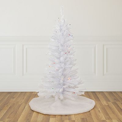 White christmas tree multicolor lights sales