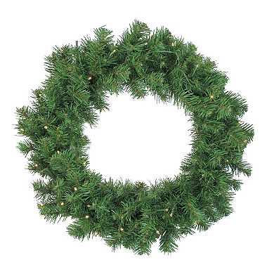 Northlight 4-Piece Pre-Lit Clear Lights Artificial Winter Spruce Christmas Tree, Wreath and Garland Set