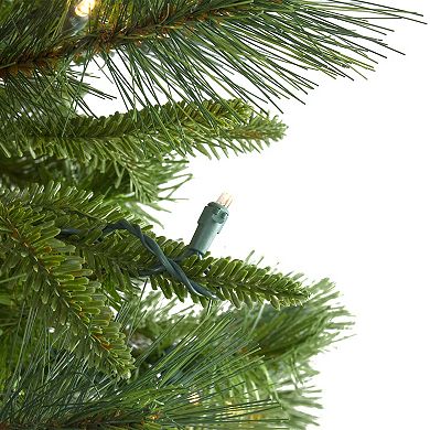 Northlight 6.5-ft. Pre-Lit Warm White LED Lights Rosemary Emerald Angel Pine Artificial Christmas Tree