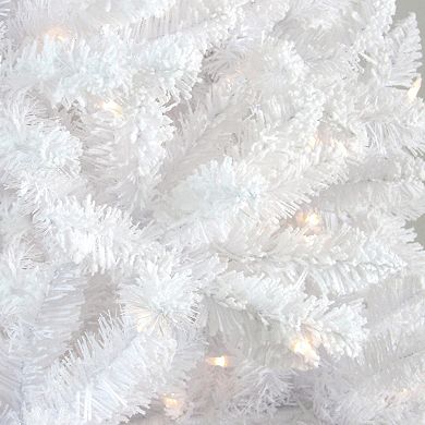 Northlight 6-ft. Pre-Lit Clear Lights Medium Flocked White Pine Artificial Christmas Tree