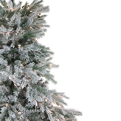 Northlight 6.5-ft. Pre-Lit Clear Lights Full Flocked Jasper Balsam Fir Artificial Christmas Tree