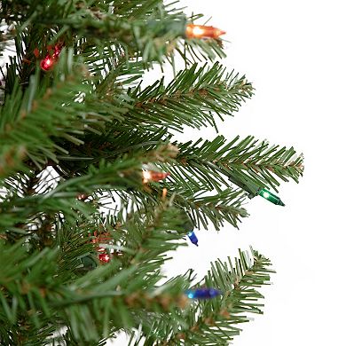 Northlight 6.5-ft. Pre-Lit Multi Lights Silver Lake Fir Pencil Artificial Christmas Tree