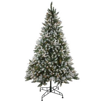 Northlight 6.5-ft. Pre-Lit Medium Frosted Sierra Fir Artificial Christmas Tree - Clear Lights