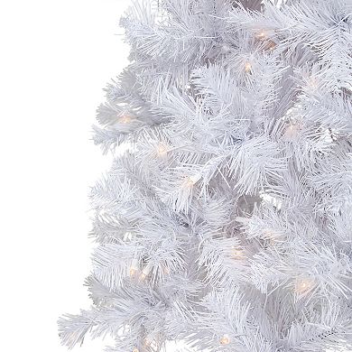 Northlight 6.5-ft. Pre-Lit Pencil White Winston Pine Artificial Christmas Tree - Clear Lights