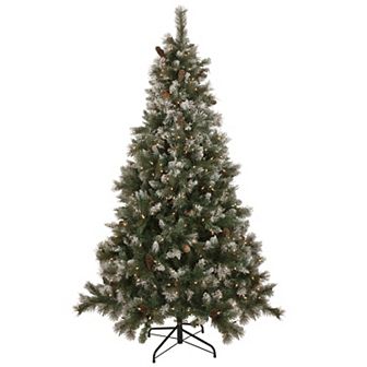 Northlight 6.5' Pre-lit Snow Valley Pine Artificial Christmas Tree - Clear Lights