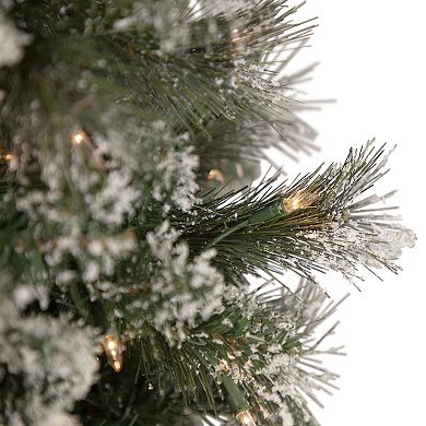 Northlight 6.5' Pre-lit Snow Valley Pine Artificial Christmas Tree - Clear Lights