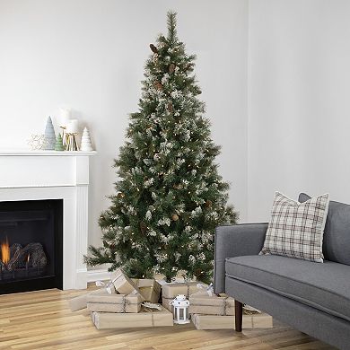 Northlight 6.5' Pre-lit Snow Valley Pine Artificial Christmas Tree - Clear Lights