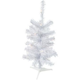 Northlight 2' Pre-Lit Woodbury White Pine Slim Artificial Christmas Tree - Clear Lights