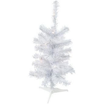 Northlight 2' Pre-Lit Woodbury White Pine Slim Artificial Christmas Tree - Clear Lights