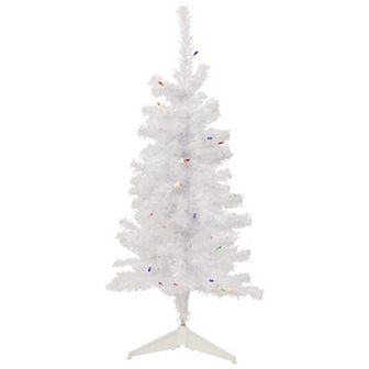 Northlight 3-ft. Pre-Lit Multicolor Lights Woodbury White Pine Slim Artificial Christmas Tree