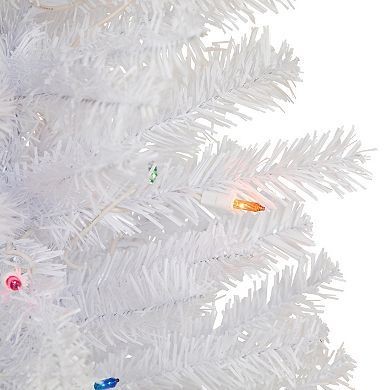 Northlight 3-ft. Pre-Lit Multicolor Lights Woodbury White Pine Slim Artificial Christmas Tree