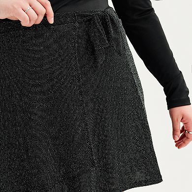 Juniors' Plus Size SO® Pull-On Wrap Skirt