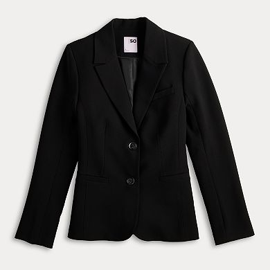 Juniors' SO® Two Button Blazer