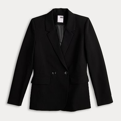 Juniors' SO® Double Breasted 2-Button Blazer