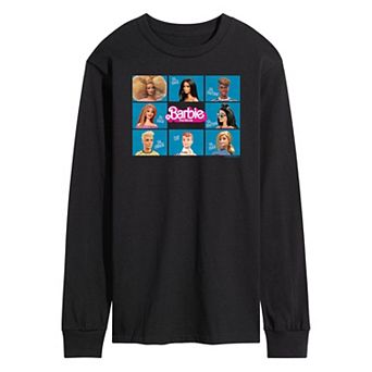 Men's Barbie Theatrical Grid Long Sleeve Graphic Tee